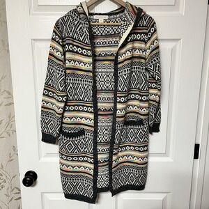 Monteau Hooded Cardigan Duster Sweater‎ Size S